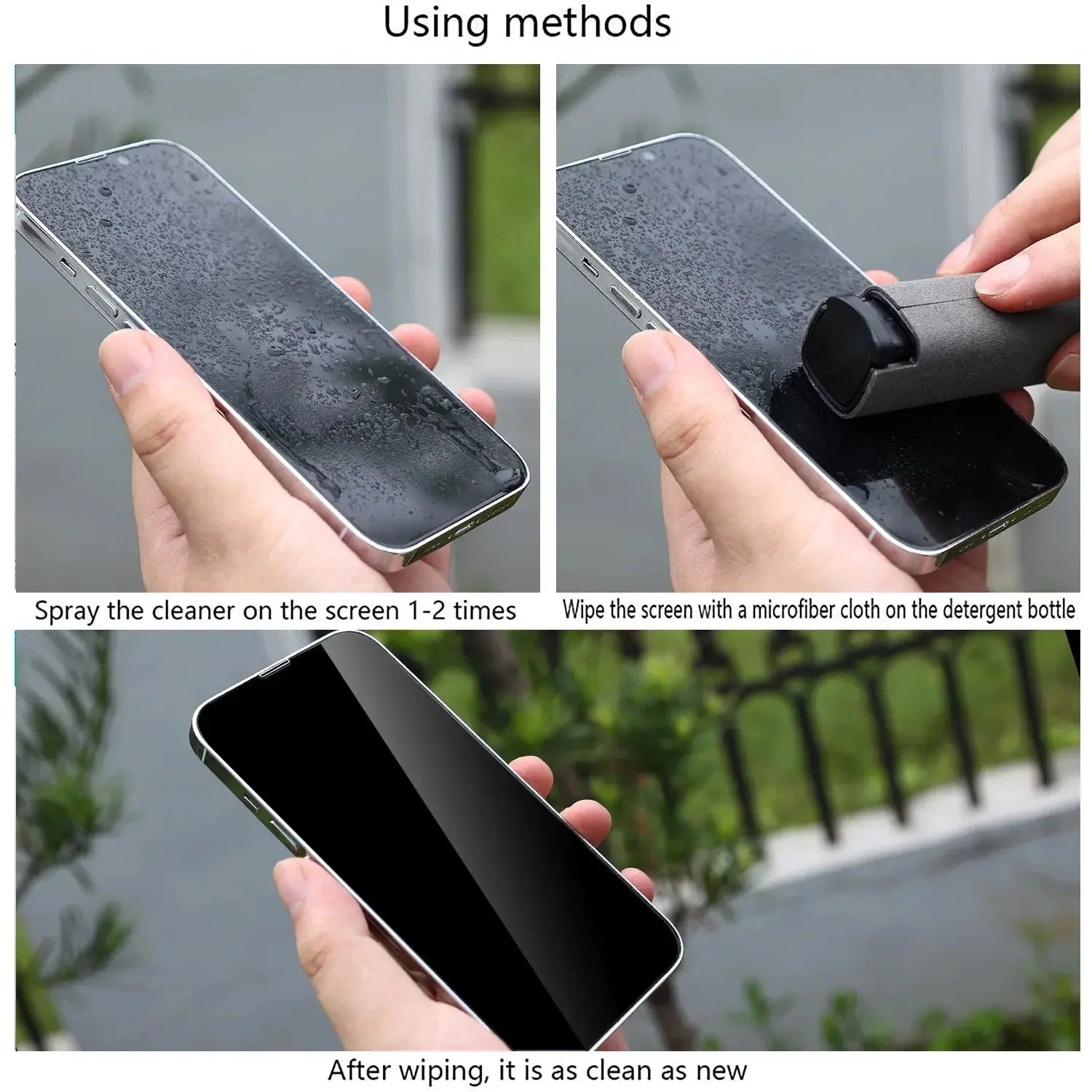 4in1 Microfiber Screen Cleaner Spray Bottle for Mobile Phone Ipad Computer Microfiber Polish Cloth Wipe Cleaning Glasses Wipes - Ai - TechWorld