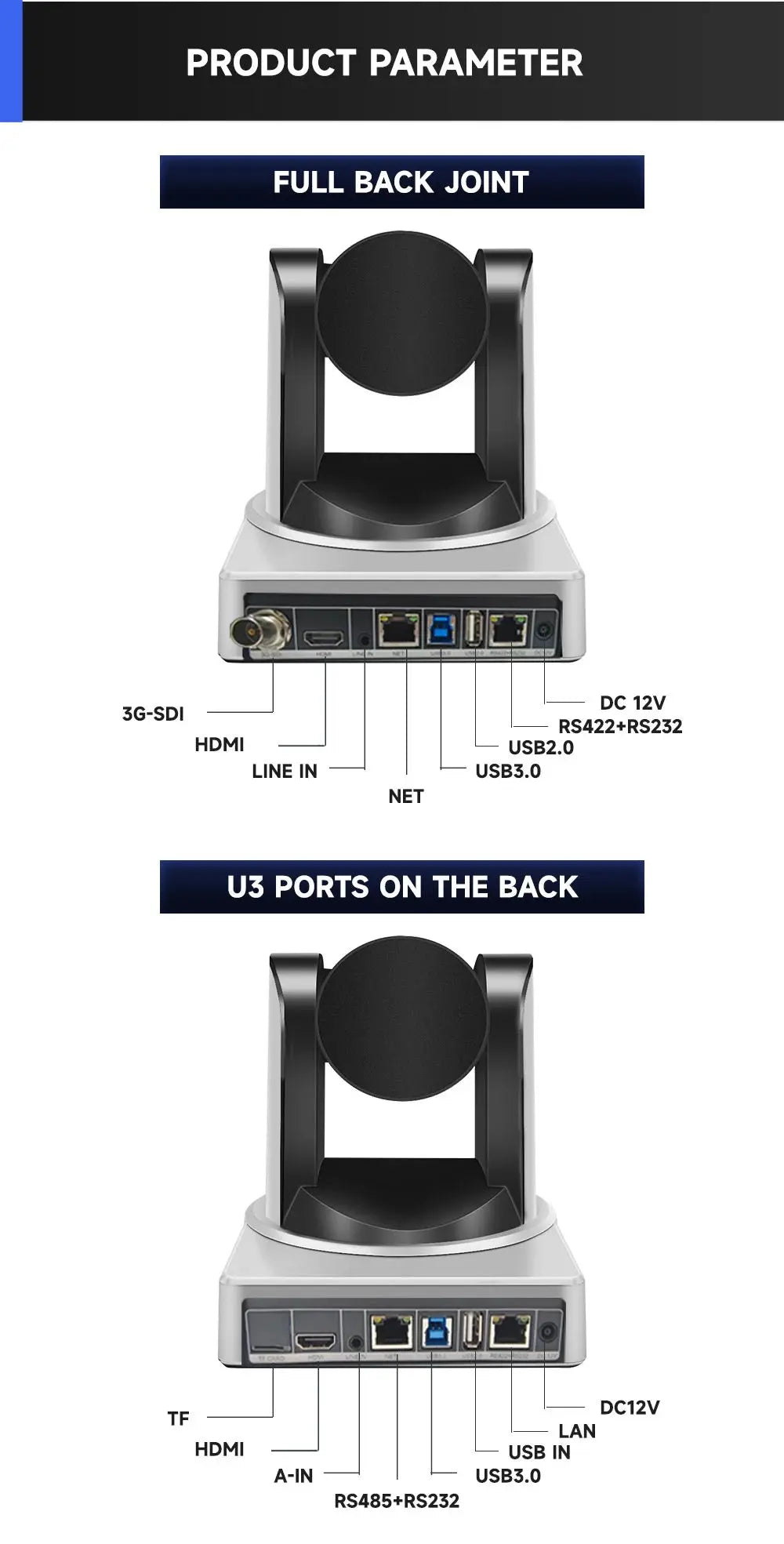 4K 1080P NDI Conference Camera PTZ Video Live Streaming SDI HDMI USB IP POE 10X 20X zoom for Church NetMeeting Broadcast Youtube - Ai - TechWorld
