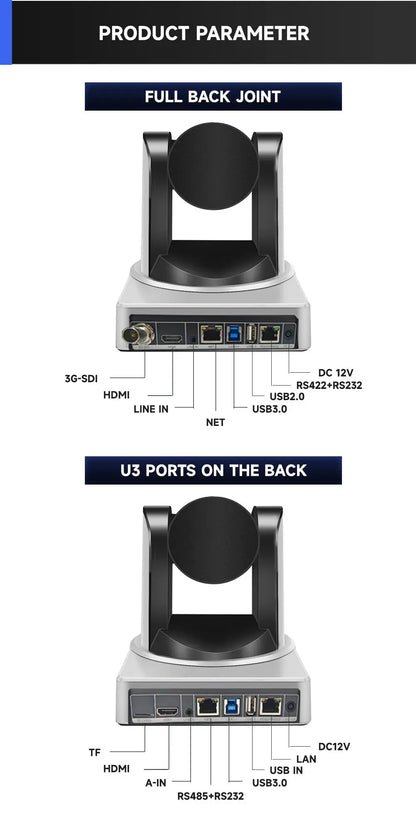 4K 1080P NDI Conference Camera PTZ Video Live Streaming SDI HDMI USB IP POE 10X 20X zoom for Church NetMeeting Broadcast Youtube - Ai - TechWorld