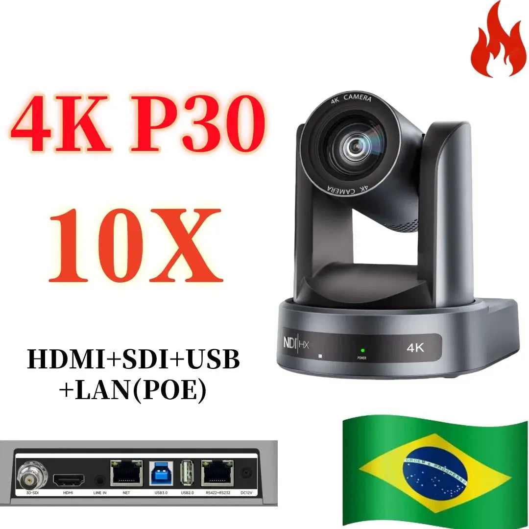 4K 1080P NDI Conference Camera PTZ Video Live Streaming SDI HDMI USB IP POE 10X 20X zoom for Church NetMeeting Broadcast Youtube - Ai - TechWorld