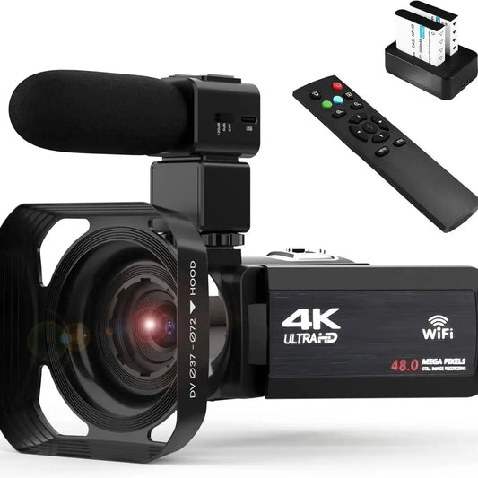 4k Video Camera Camcorder with 18X Digital Zoom,48MP Vlogging Camera for YouTube,3.0-inch IPS 270° Rotating Touchscreen,Micropho Ai-TechWorld