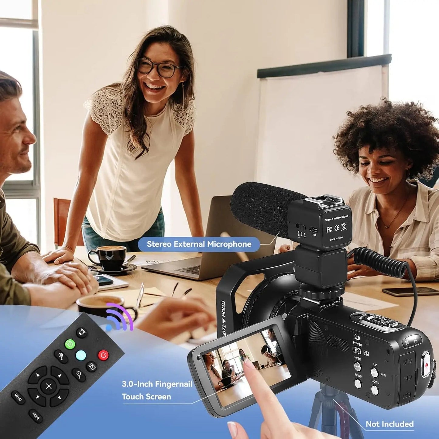 4k Video Camera Camcorder with 18X Digital Zoom,48MP Vlogging Camera for YouTube,3.0-inch IPS 270° Rotating Touchscreen,Micropho Ai-TechWorld