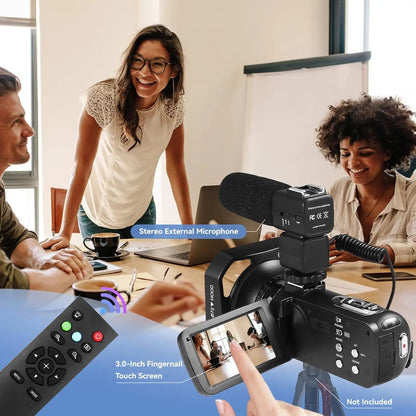 4k Video Camera Camcorder with 18X Digital Zoom,48MP Vlogging Camera for YouTube,3.0-inch IPS 270° Rotating Touchscreen,Micropho Ai-TechWorld