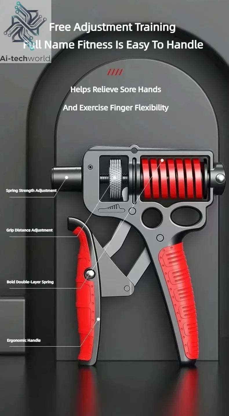 5-165Kg Adjustable Heavy Hand Grip Exercise Strengthener Gripper Finger Expander Arm Wrist Forearm Trainers Fitness Steel Spring - Ai-TechWorld