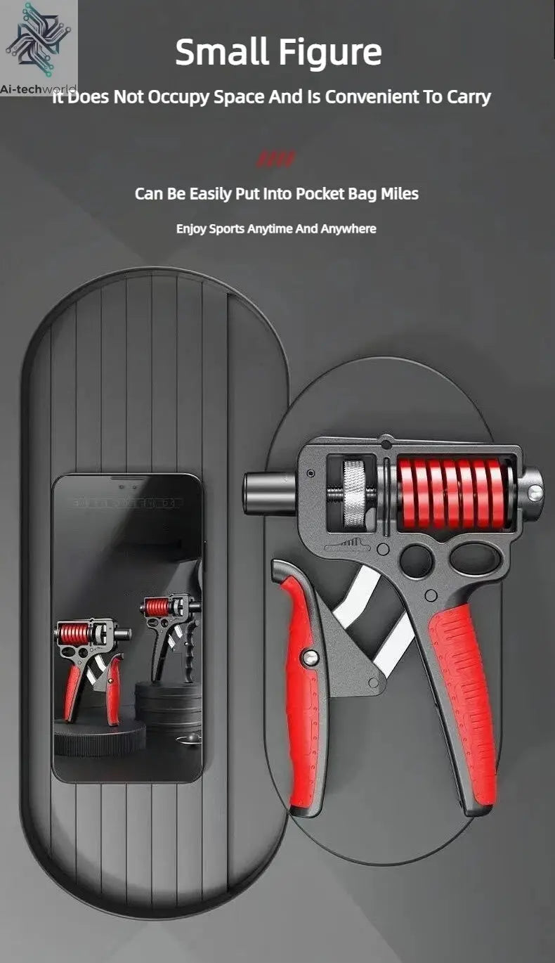 5-165Kg Adjustable Heavy Hand Grip Exercise Strengthener Gripper Finger Expander Arm Wrist Forearm Trainers Fitness Steel Spring - Ai-TechWorld