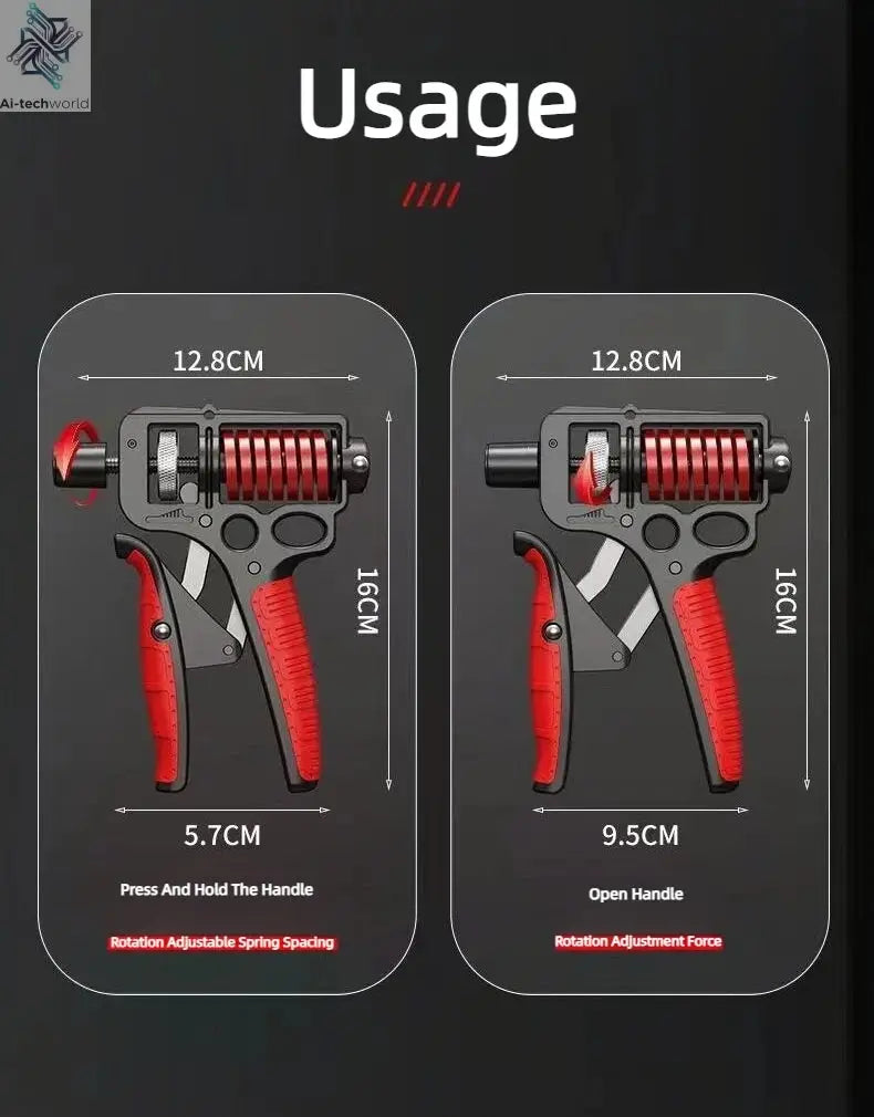 5-165Kg Adjustable Heavy Hand Grip Exercise Strengthener Gripper Finger Expander Arm Wrist Forearm Trainers Fitness Steel Spring - Ai-TechWorld