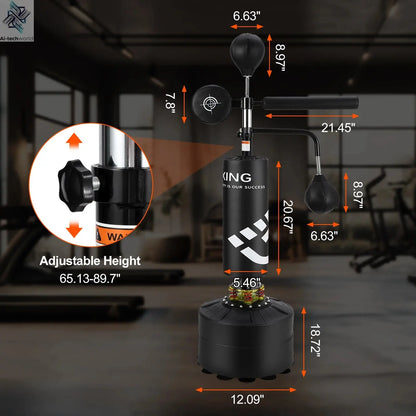 5 in 1 Punching Bag with Stand for Adult & Kids, Freestanding Speed Bag Hitting Target Heavy Kickboxing Bag, 2 Packages Deliver Ai-TechWorld 