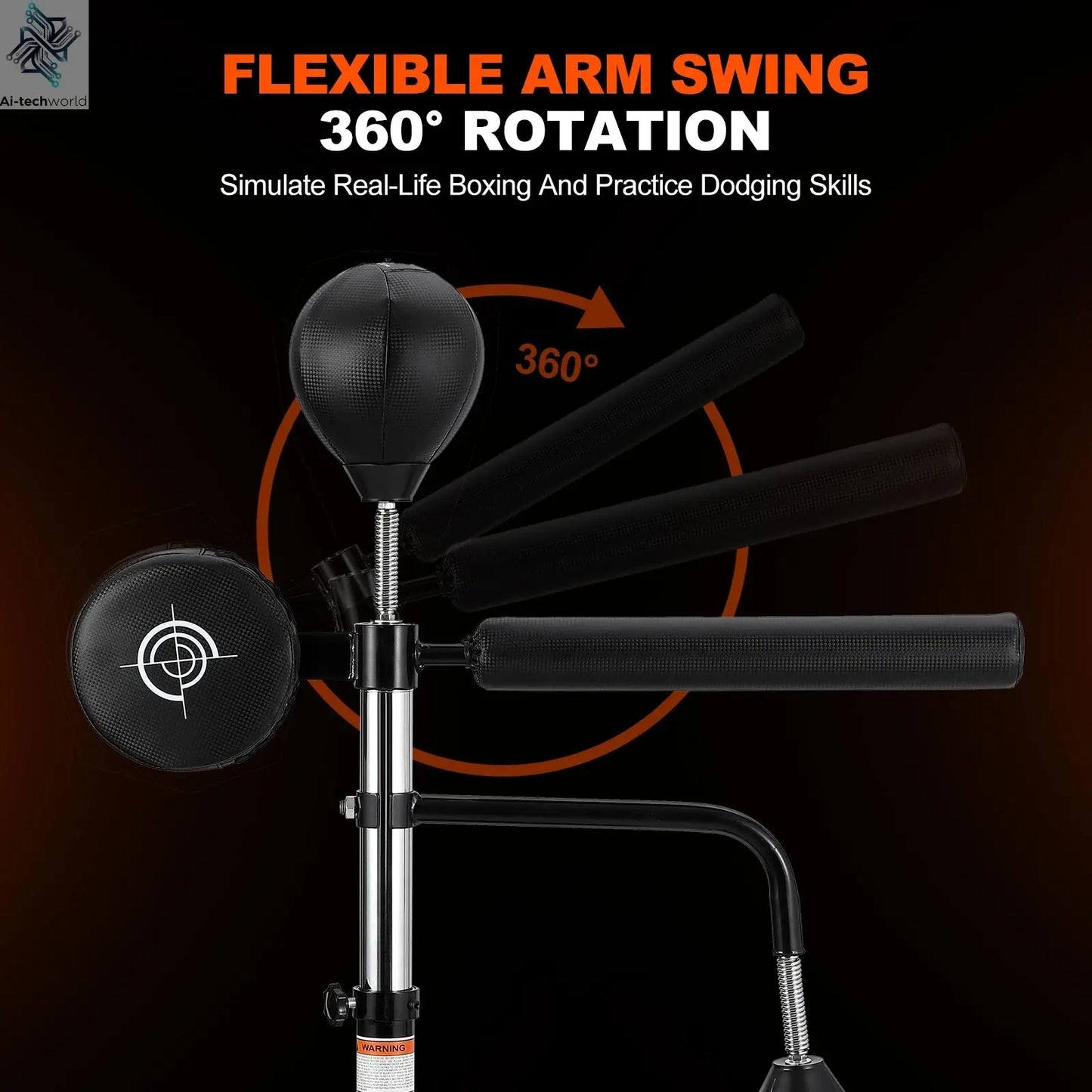 5 in 1 Punching Bag with Stand for Adult & Kids, Freestanding Speed Bag Hitting Target Heavy Kickboxing Bag, 2 Packages Deliver Ai-TechWorld 