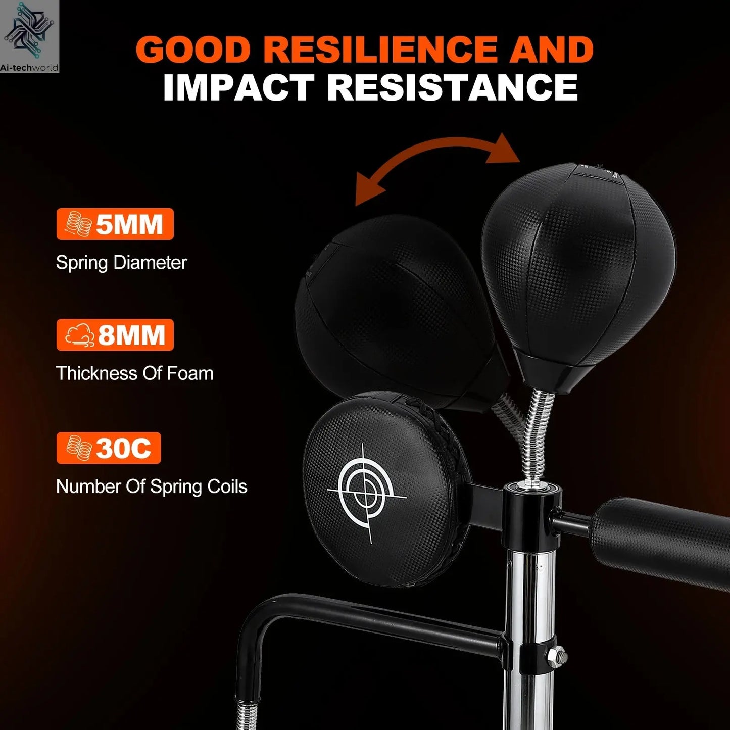 5 in 1 Punching Bag with Stand for Adult & Kids, Freestanding Speed Bag Hitting Target Heavy Kickboxing Bag, 2 Packages Deliver Ai-TechWorld 