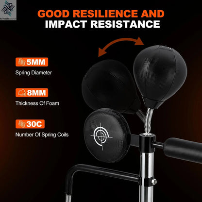 5 in 1 Punching Bag with Stand for Adult & Kids, Freestanding Speed Bag Hitting Target Heavy Kickboxing Bag, 2 Packages Deliver Ai-TechWorld 