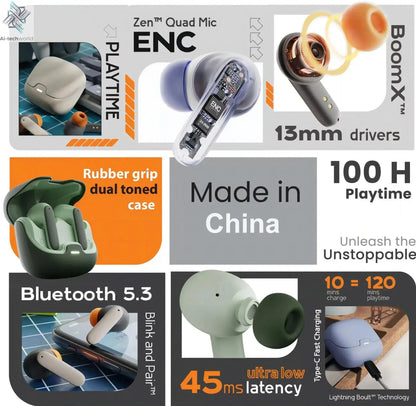 5.4 Bluetooth TWS Wireless Bluetooth Earphones Ultra-low Latency Dual Microphone ENC Noise Cancelling in Ear Bluetooth Earphones Ai-TechWorld 