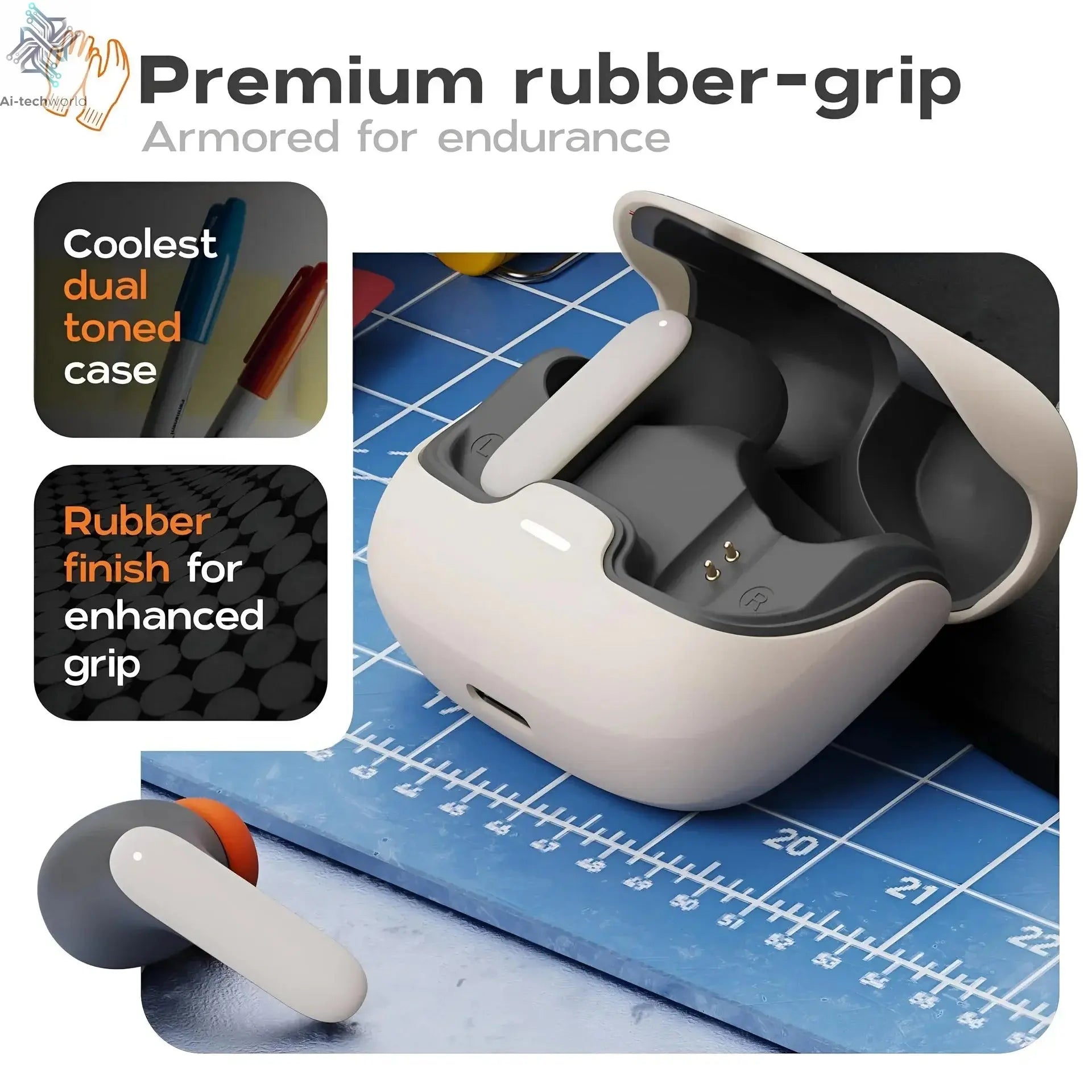 5.4 Bluetooth TWS Wireless Bluetooth Earphones Ultra-low Latency Dual Microphone ENC Noise Cancelling in Ear Bluetooth Earphones Ai-TechWorld 