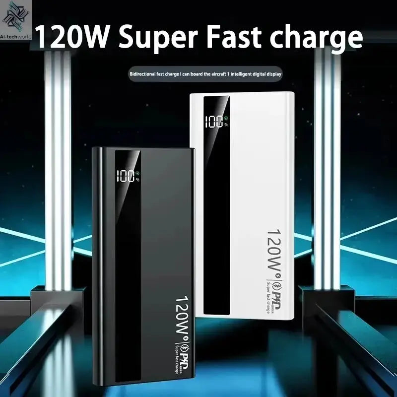 500000mAh 120W Super Fast Charging High Capacity Power Bank External Battery Portable Battery Charger For iPhone Samsung Xiaomi Ai-TechWorld 