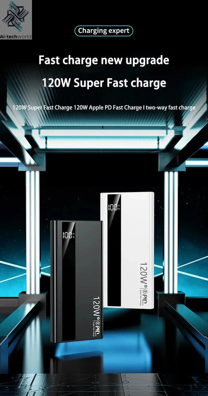 500000mAh 120W Super Fast Charging High Capacity Power Bank External Battery Portable Battery Charger For iPhone Samsung Xiaomi Ai-TechWorld 