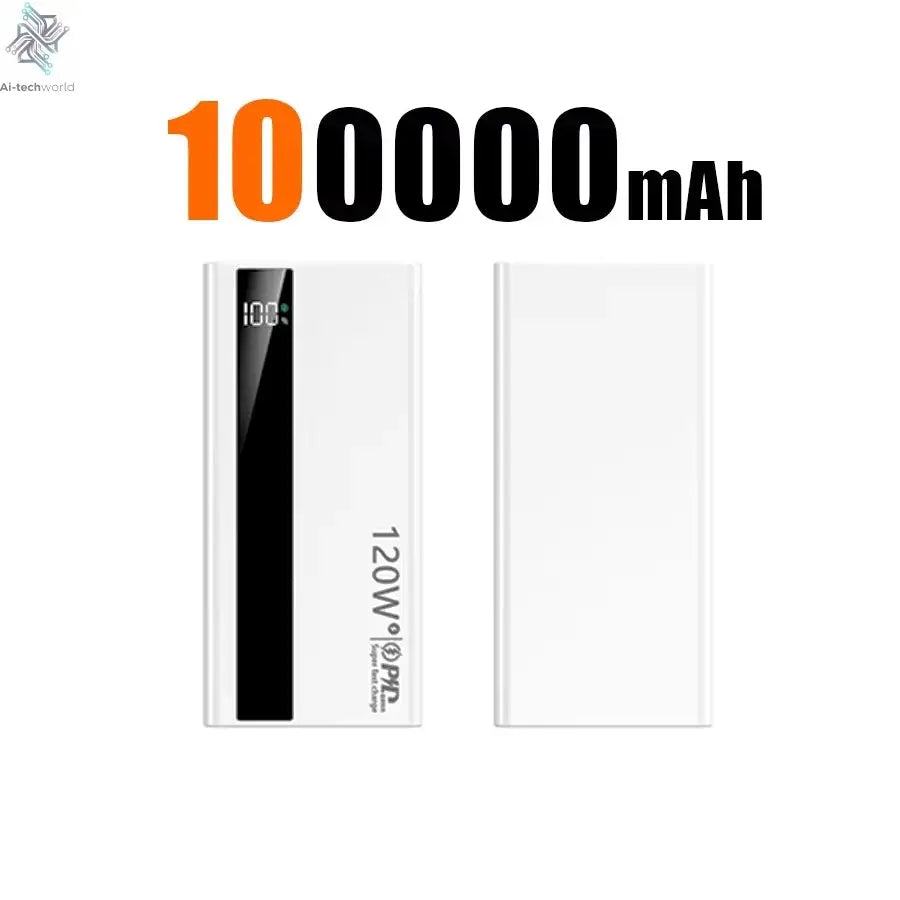 500000mAh 120W Super Fast Charging High Capacity Power Bank External Battery Portable Battery Charger For iPhone Samsung Xiaomi Ai-TechWorld 