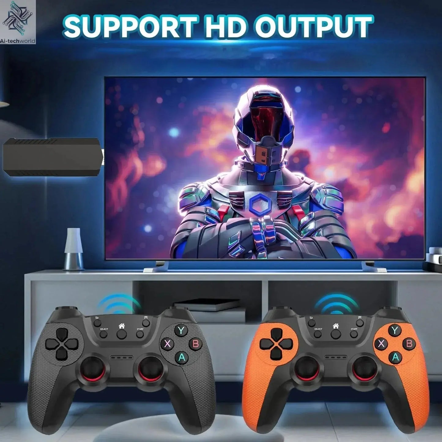 50000games X2 Pro 4KHD Game Stick 44/45 Emulators Retro Game Console Rechargeable Wireless Controller Home TV 2Players Kids Gift Ai-TechWorld 