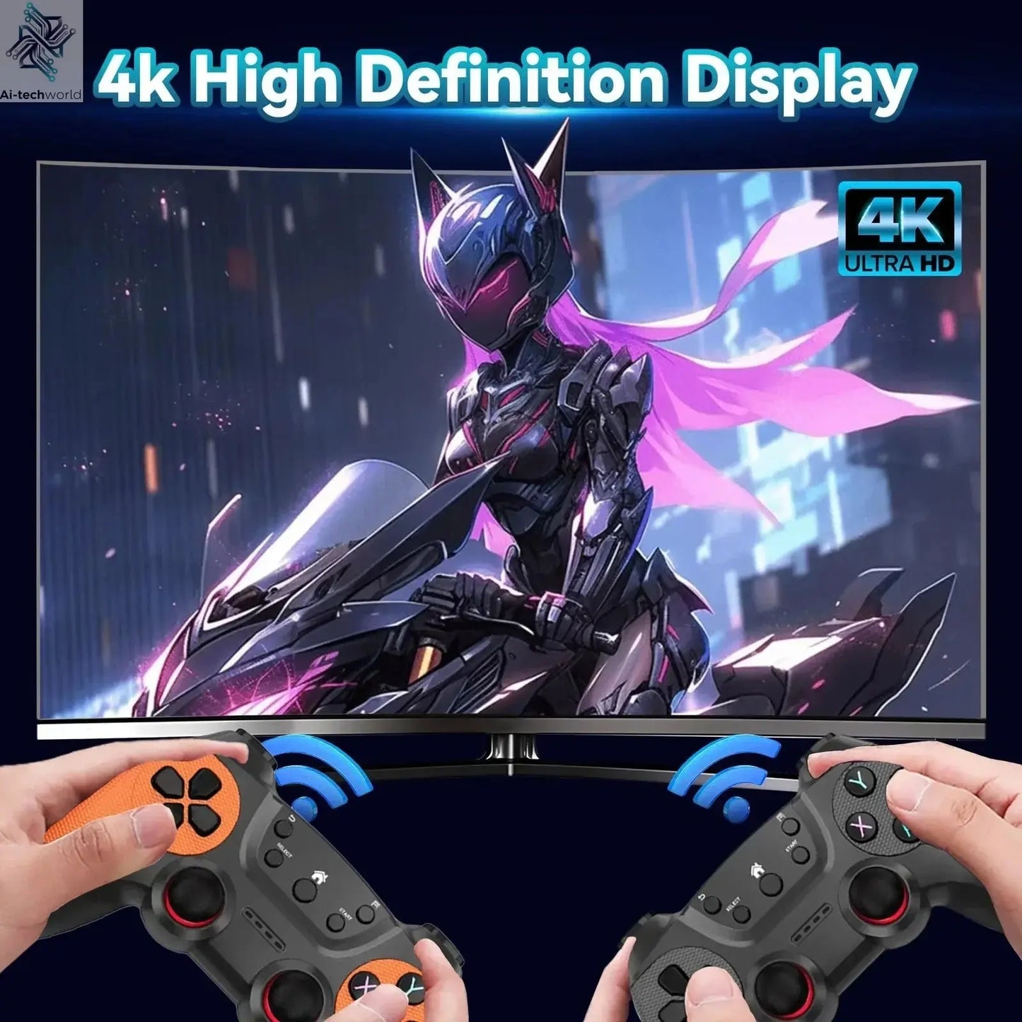 50000games X2 Pro 4KHD Game Stick 44/45 Emulators Retro Game Console Rechargeable Wireless Controller Home TV 2Players Kids Gift Ai-TechWorld 