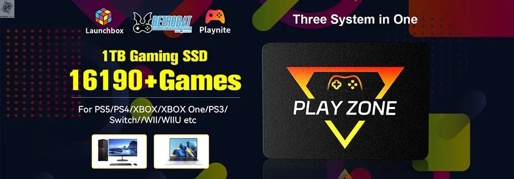 500GB Gaming HDD Retrobat & Launchbox & Playnite OS Retro Video Game Console for PS3/Switch/XBOX/PS2/Wii/WiiU with 38200+ Games Ai-TechWorld 