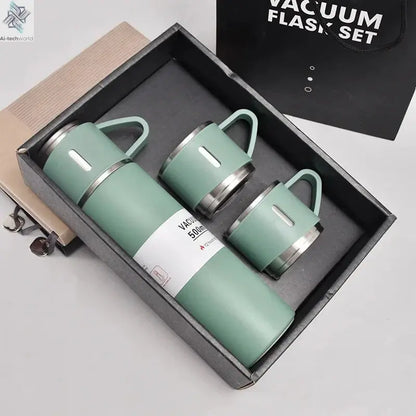 500ML Stainless Steel Vacuum Flask Gift Set Office Business Style Thermos Bottle Outdoor Hot Water Thermal Insulation Couple Cup Ai-TechWorld 