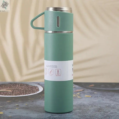 500ML Stainless Steel Vacuum Flask Gift Set Office Business Style Thermos Bottle Outdoor Hot Water Thermal Insulation Couple Cup Ai-TechWorld 