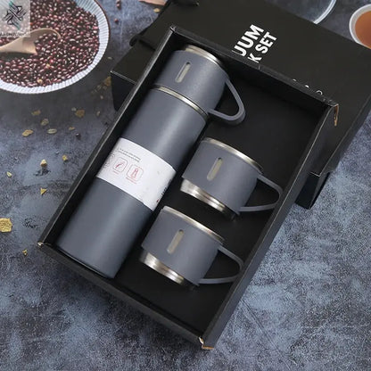 500ML Stainless Steel Vacuum Flask Gift Set Office Business Style Thermos Bottle Outdoor Hot Water Thermal Insulation Couple Cup Ai-TechWorld 