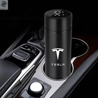500ML Temperature Display Thermos Cup For Tesla Model 3 Model S Model X Model Y Roadster SpaceX Tesla Logo Car Thermos Bottle Ai-TechWorld 