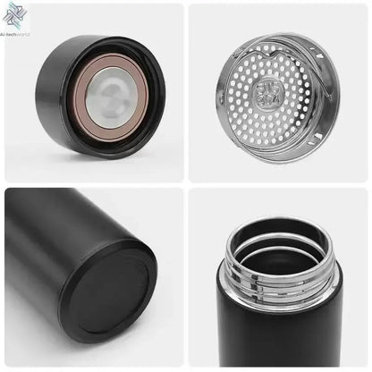 500ML Temperature Display Thermos Cup For Tesla Model 3 Model S Model X Model Y Roadster SpaceX Tesla Logo Car Thermos Bottle Ai-TechWorld 