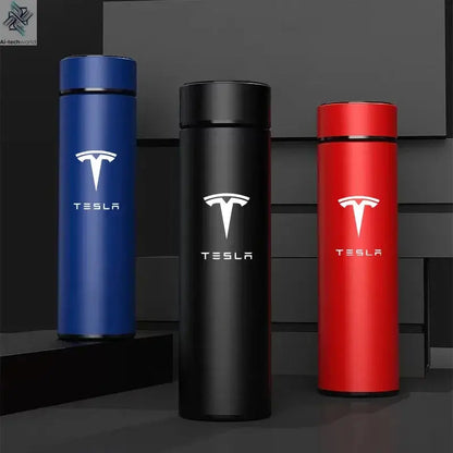 500ML Temperature Display Thermos Cup For Tesla Model 3 Model S Model X Model Y Roadster SpaceX Tesla Logo Car Thermos Bottle Ai-TechWorld 