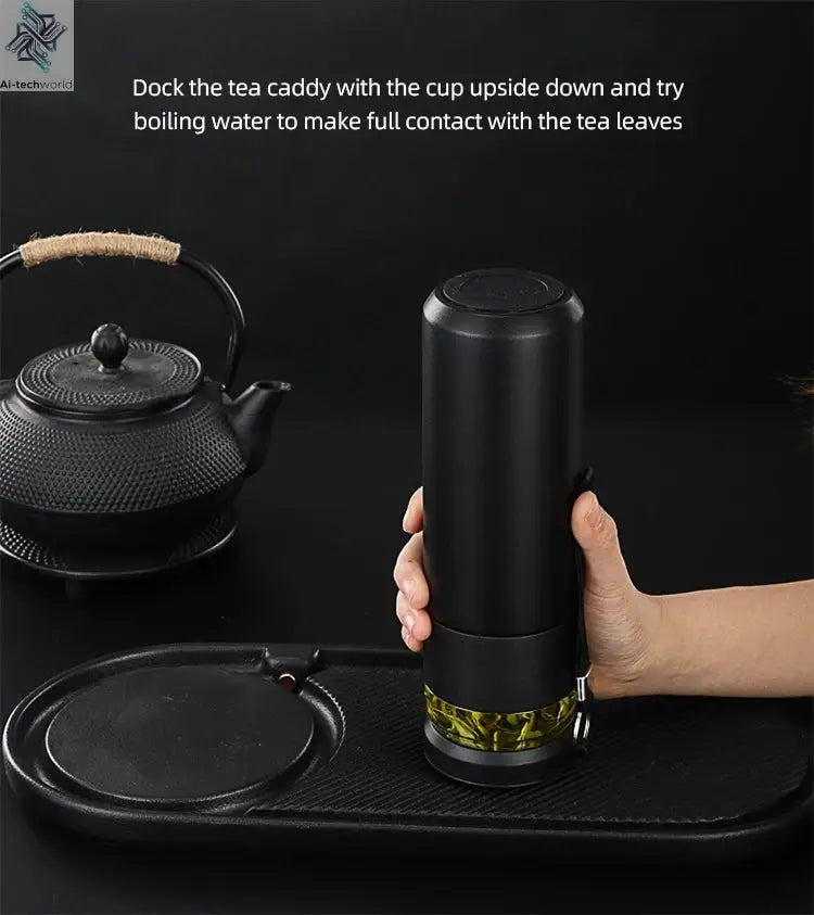 500ml Tea Infuser Vacuum Flask Stainless Steel Insulated Cup with Independent Tea Storage Handle Travel Mug Business Cup Gifts Ai-TechWorld 