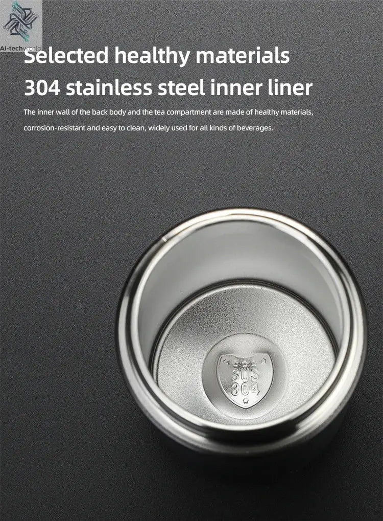 500ml Tea Infuser Vacuum Flask Stainless Steel Insulated Cup with Independent Tea Storage Handle Travel Mug Business Cup Gifts Ai-TechWorld 