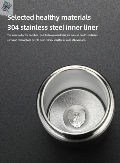 500ml Tea Infuser Vacuum Flask Stainless Steel Insulated Cup with Independent Tea Storage Handle Travel Mug Business Cup Gifts Ai-TechWorld 