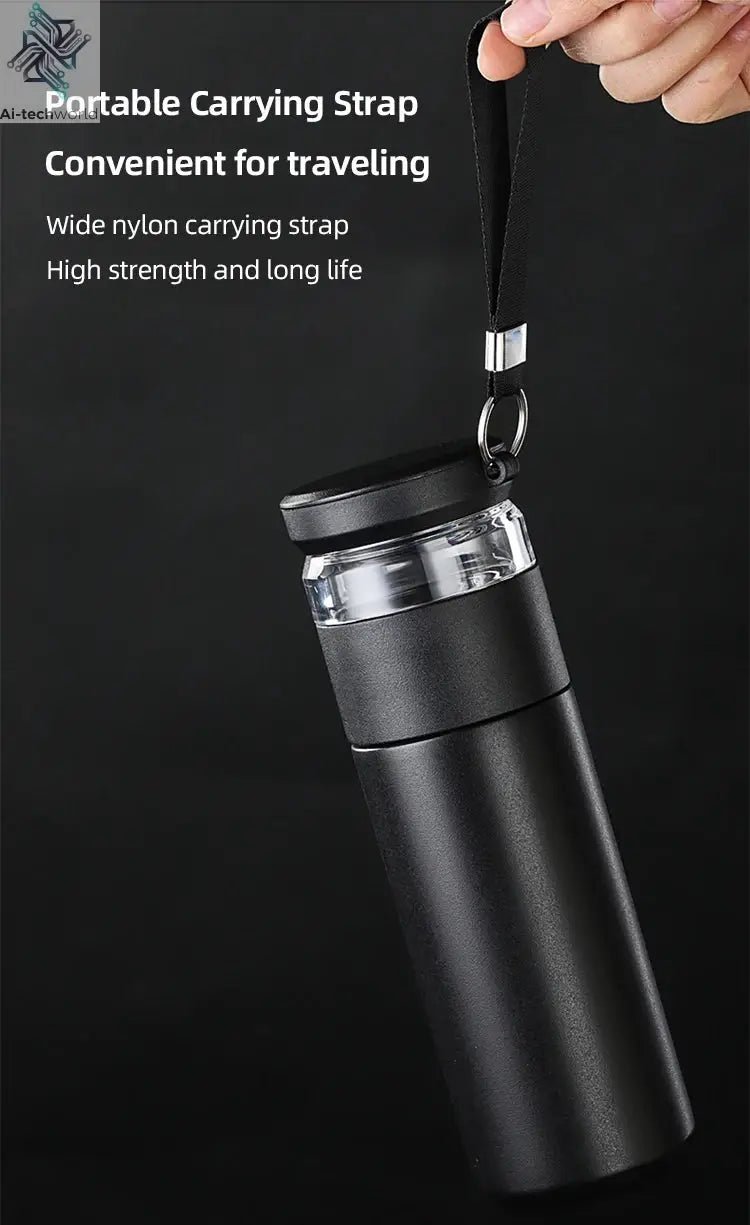 500ml Tea Infuser Vacuum Flask Stainless Steel Insulated Cup with Independent Tea Storage Handle Travel Mug Business Cup Gifts Ai-TechWorld 