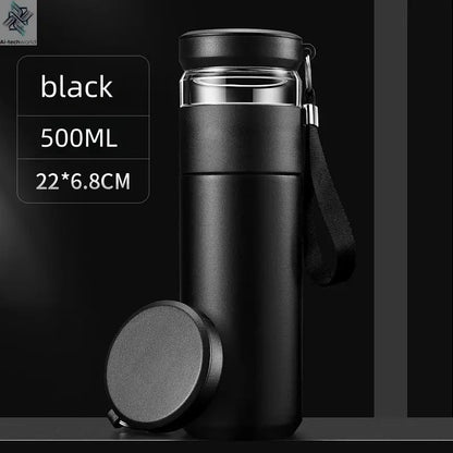 500ml Tea Infuser Vacuum Flask Stainless Steel Insulated Cup with Independent Tea Storage Handle Travel Mug Business Cup Gifts Ai-TechWorld 