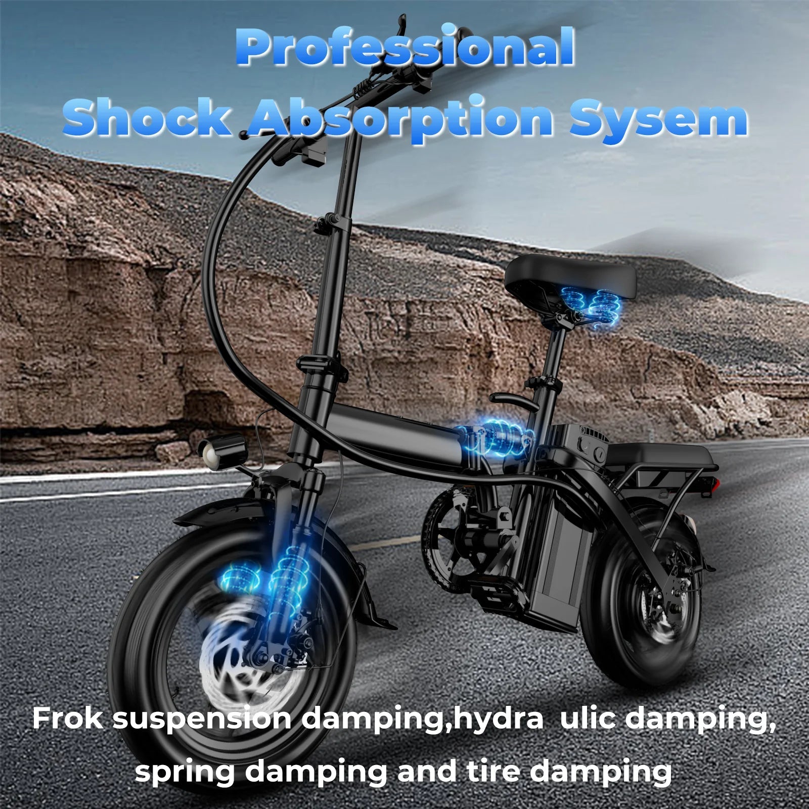 500W Adult Folding Electric Bike – 14" Compact Frame, 20 MPH - Ai - TechWorld