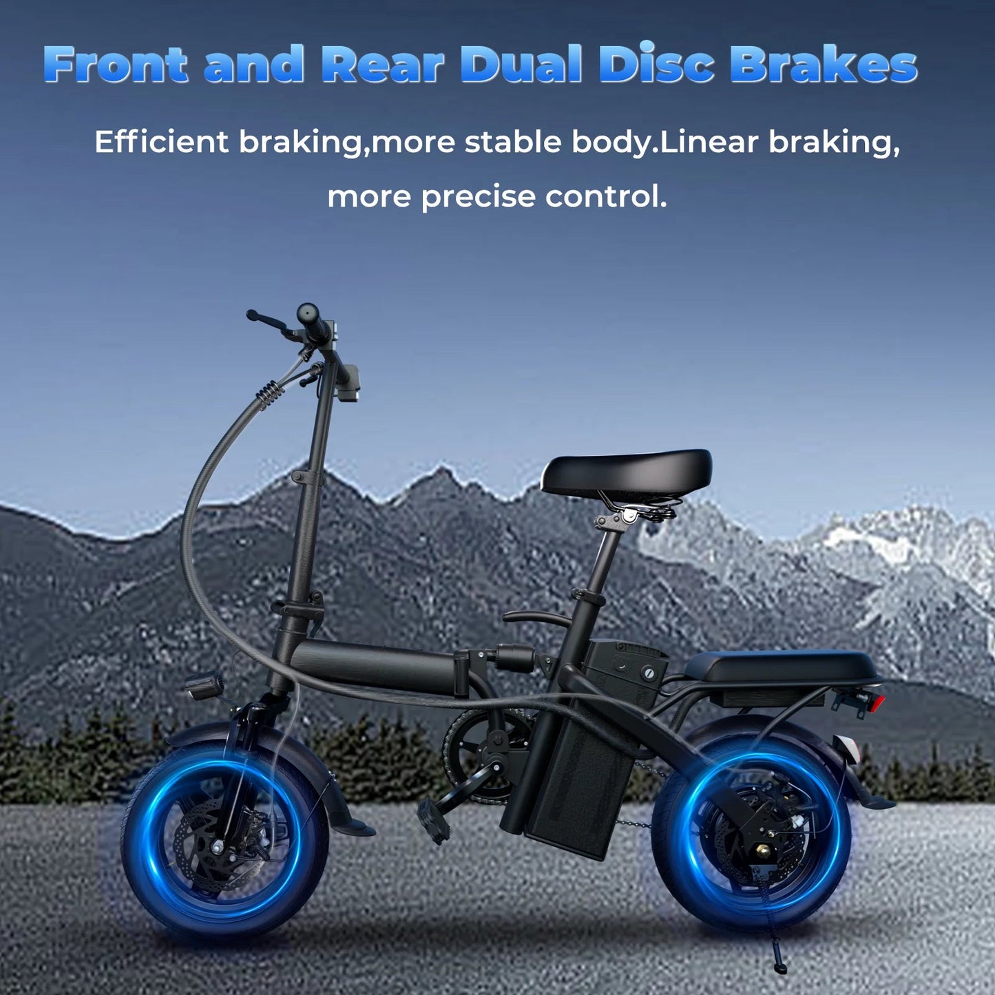 500W Adult Folding Electric Bike – 14" Compact Frame, 20 MPH - Ai - TechWorld