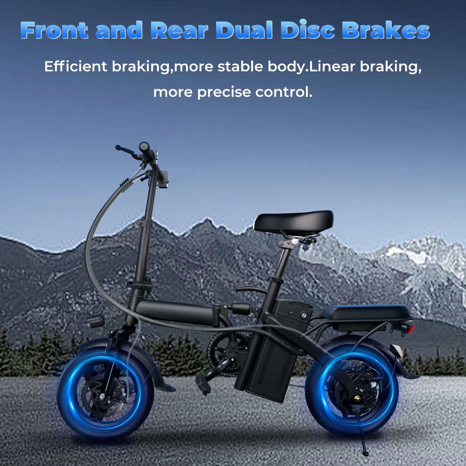 500W Adult Folding Electric Bike – 14" Compact Frame, 20 MPH - Ai - TechWorld
