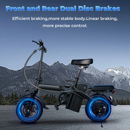 500W Adult Folding Electric Bike – 14" Compact Frame, 20 MPH - Ai - TechWorld