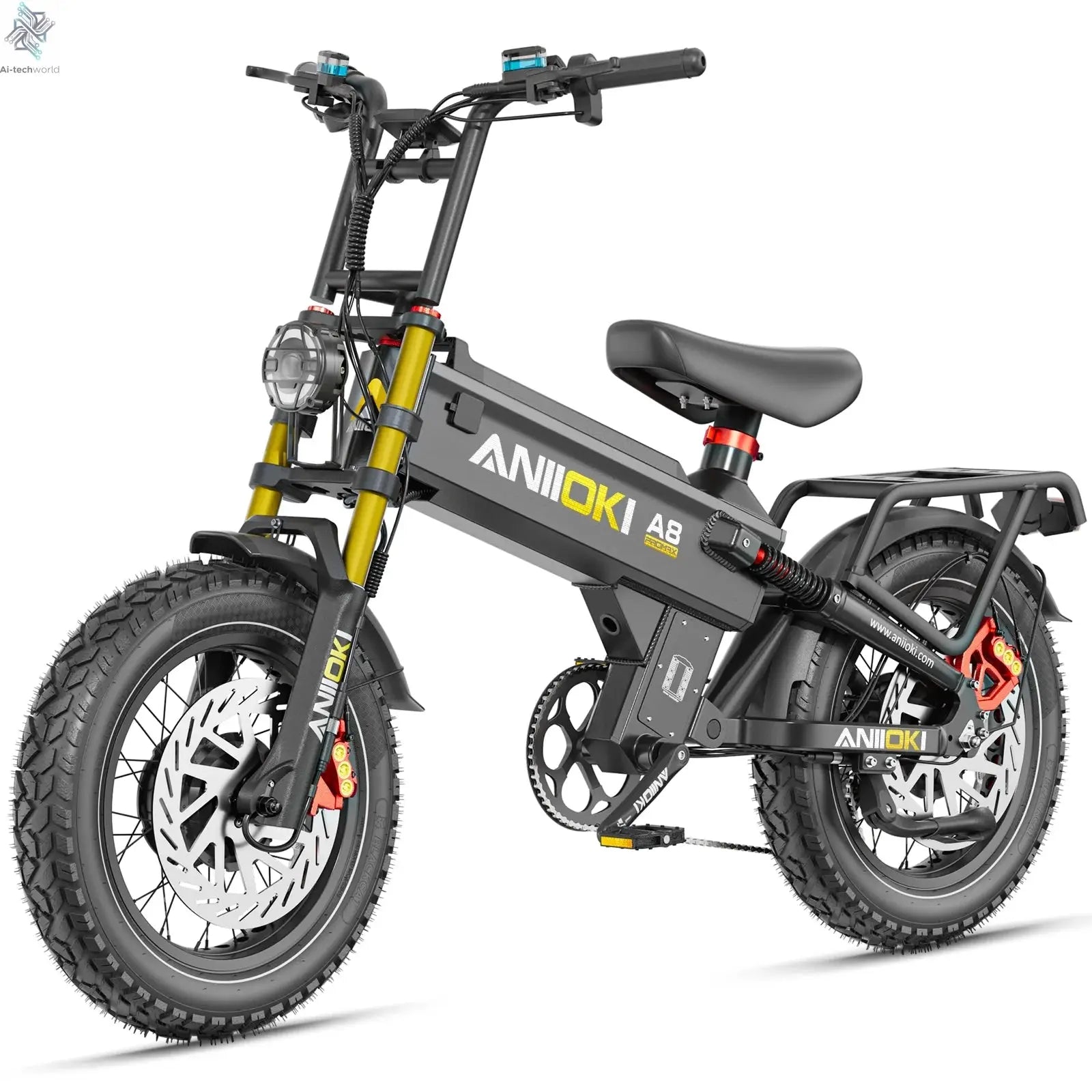 5400W Dual Motor Electric Bike 52V 70Ah 47mph Electric Bicycle ANIIOKI A8 Pro Max AWD Fat Tires 20"*4" E Bike Adult Ebike Ai-TechWorld 