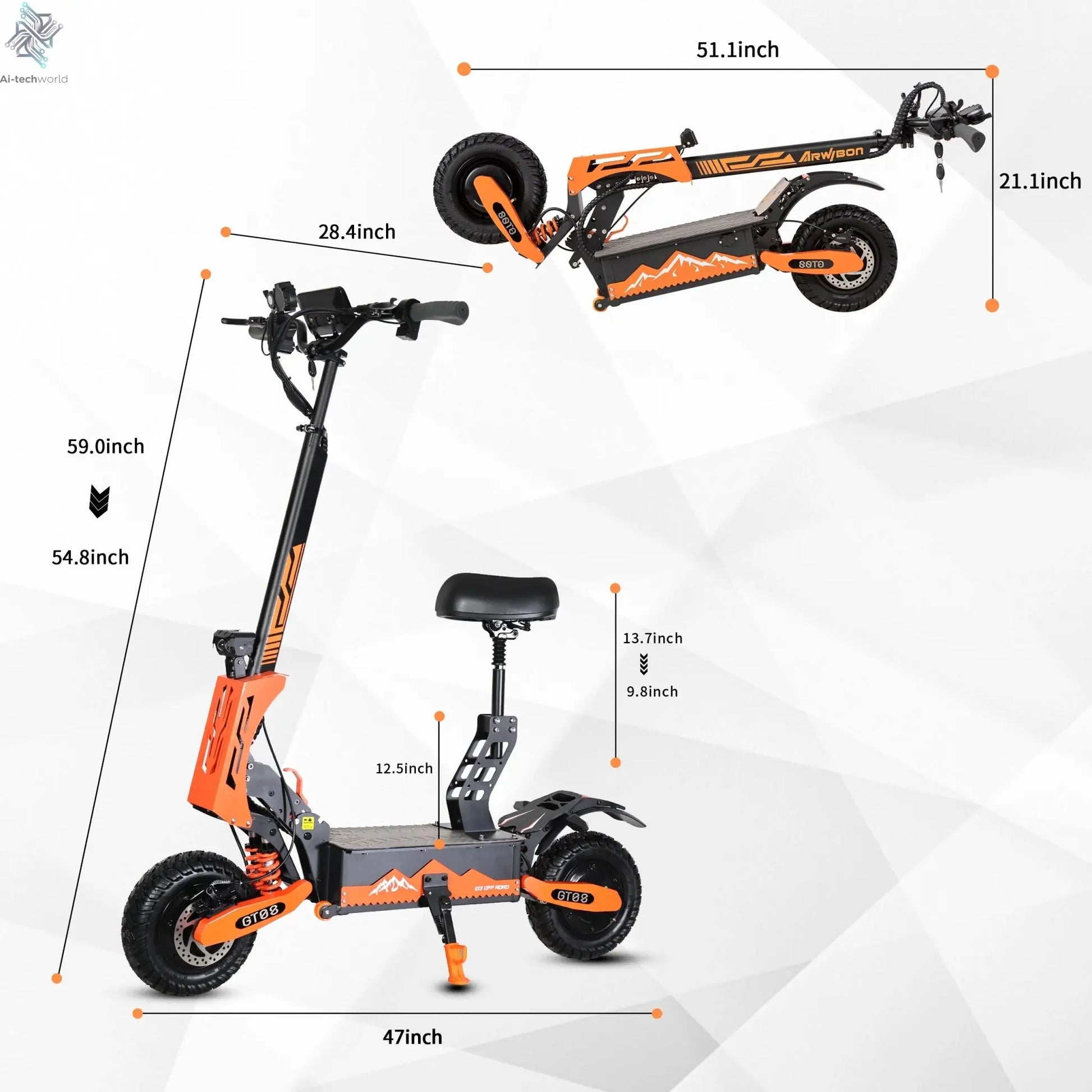 5600W Dual Motor Adult Electric Scooter - Foldable e - Scooter - Ai - TechWorld