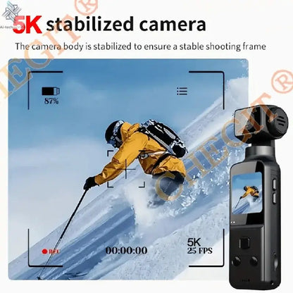 5K 4K WIFI Pocket Camcorder 1.3" Screen 270° Rotatable Mini sports Action Camera Anti-shake Cams EIS Portable Security Recorder Ai-TechWorld 