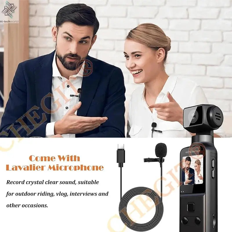 5K 4K WIFI Pocket Camcorder 1.3" Screen 270° Rotatable Mini sports Action Camera Anti-shake Cams EIS Portable Security Recorder Ai-TechWorld 