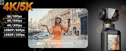 5K 4K WIFI Pocket Camcorder 1.3" Screen 270° Rotatable Mini sports Action Camera Anti-shake Cams EIS Portable Security Recorder Ai-TechWorld 