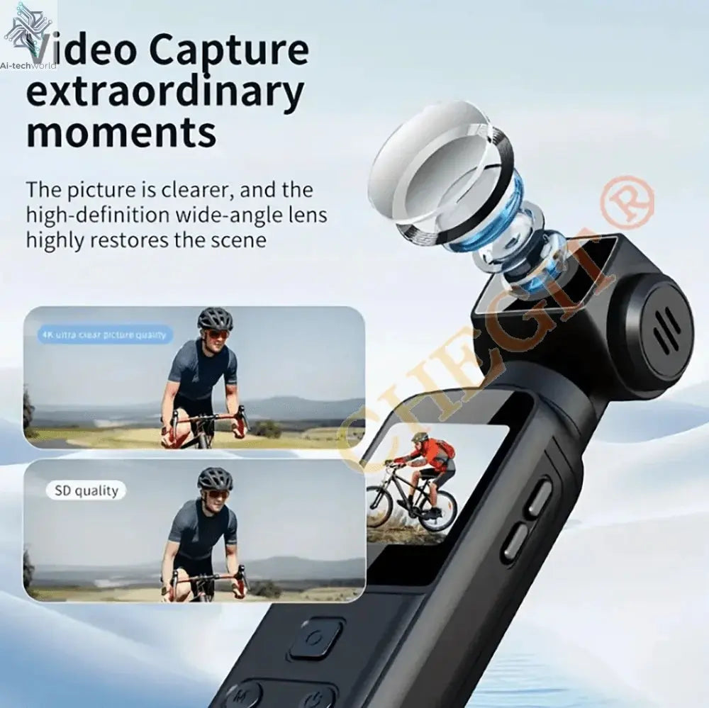 5K 4K WIFI Pocket Camcorder 1.3" Screen 270° Rotatable Mini sports Action Camera Anti-shake Cams EIS Portable Security Recorder Ai-TechWorld 