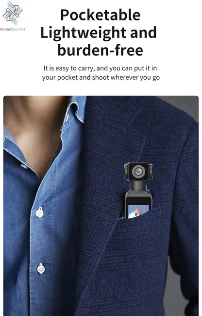 5K 4K WIFI Pocket Camcorder 1.3" Screen 270° Rotatable Mini sports Action Camera Anti-shake Cams EIS Portable Security Recorder Ai-TechWorld 