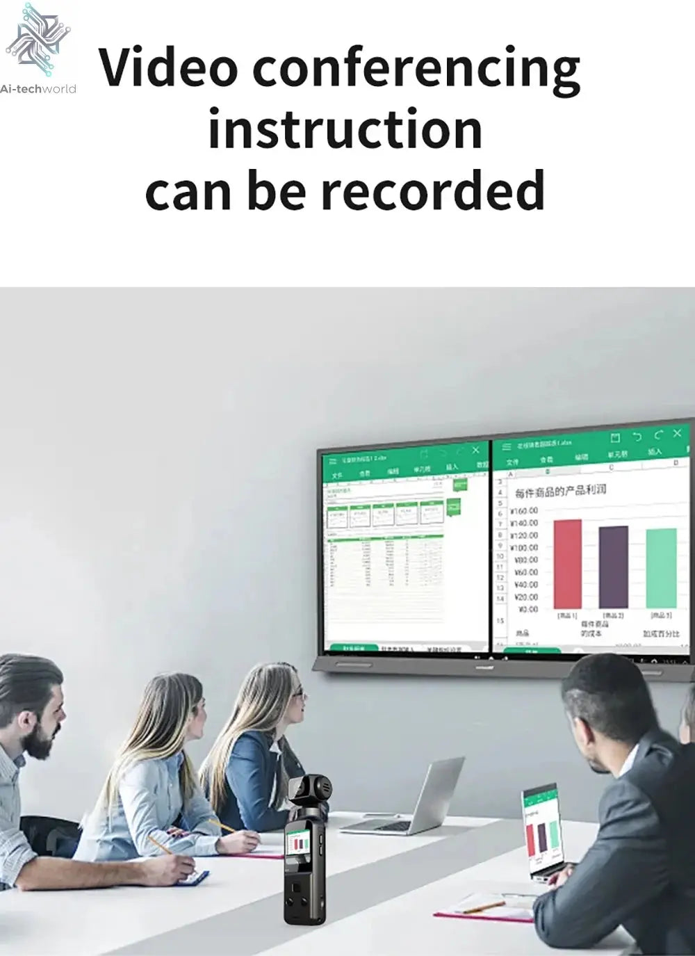 5K 4K WIFI Pocket Camcorder 1.3" Screen 270° Rotatable Mini sports Action Camera Anti-shake Cams EIS Portable Security Recorder Ai-TechWorld 