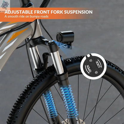 5TH WHEEL AB17 Electric Bike, 700W Peak Motor, 23 Mph Max Speed, Color LCD Display, Front Suspension (Gray) Ai-TechWorld 