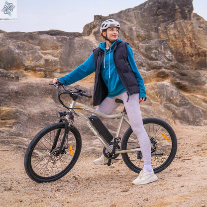 5TH WHEEL AB17 Electric Bike, 700W Peak Motor, 23 Mph Max Speed, Color LCD Display, Front Suspension (Gray) Ai-TechWorld 