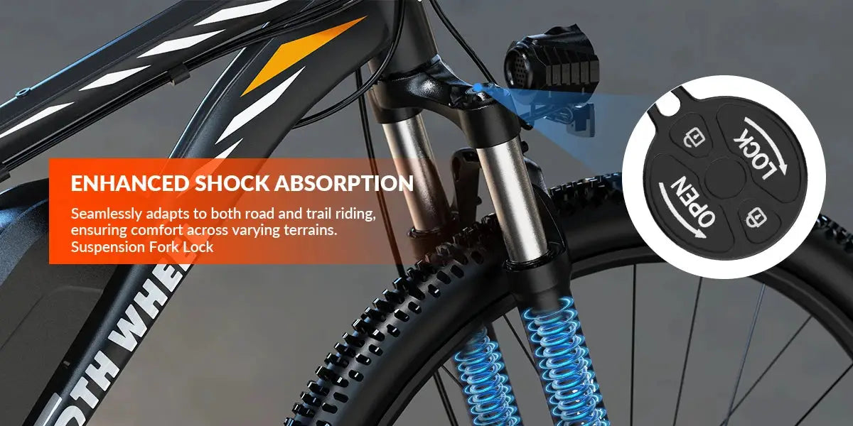 5TH WHEEL AB17 Electric Bike, 700W Peak Motor, 23 Mph Max Speed, Color LCD Display, Front Suspension (Gray) Ai-TechWorld 