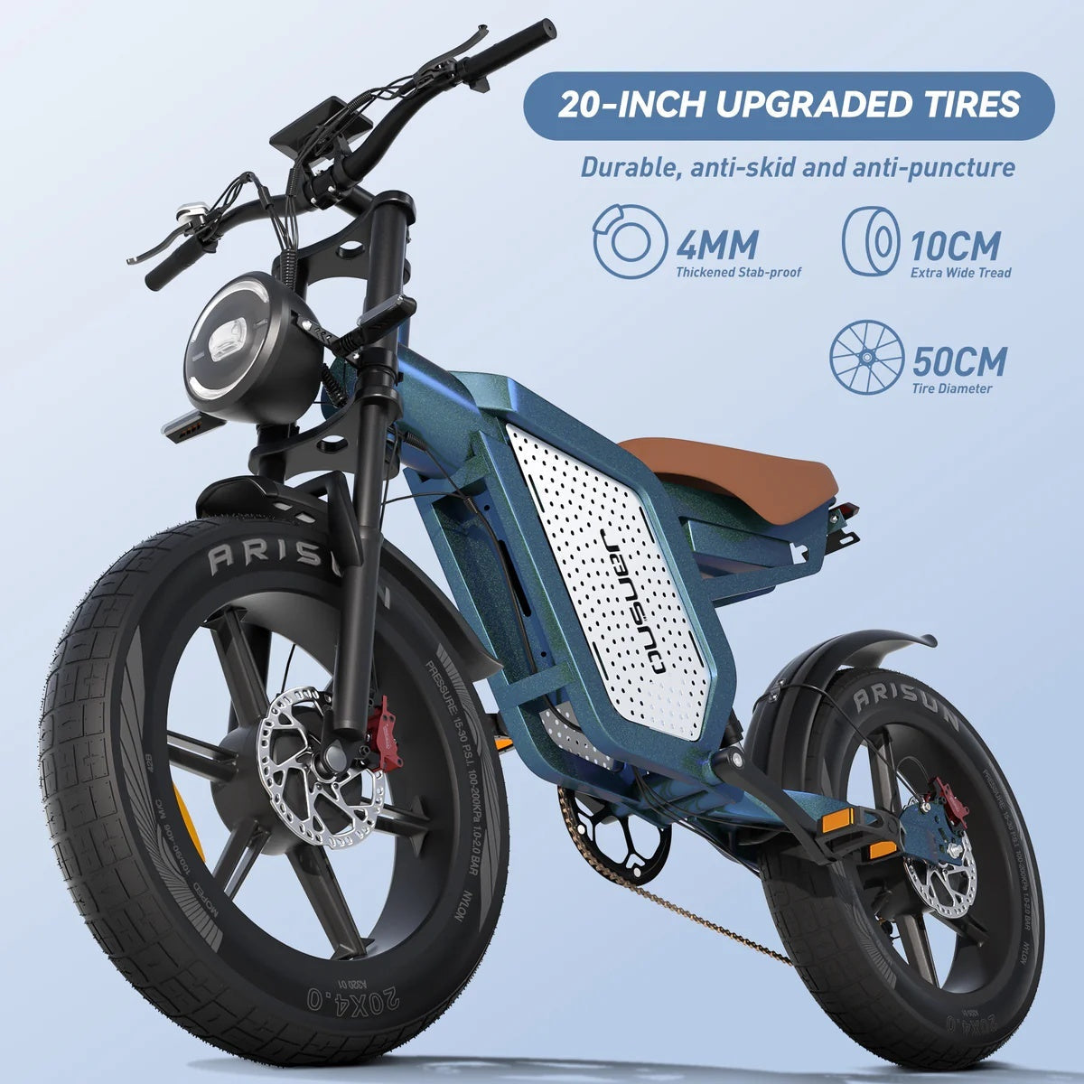 JANSNO X60 20" Fat Tires Electric Bikes 750W*2 Dual Motor 48V 23Ah Battery Ai-TechWorld 
