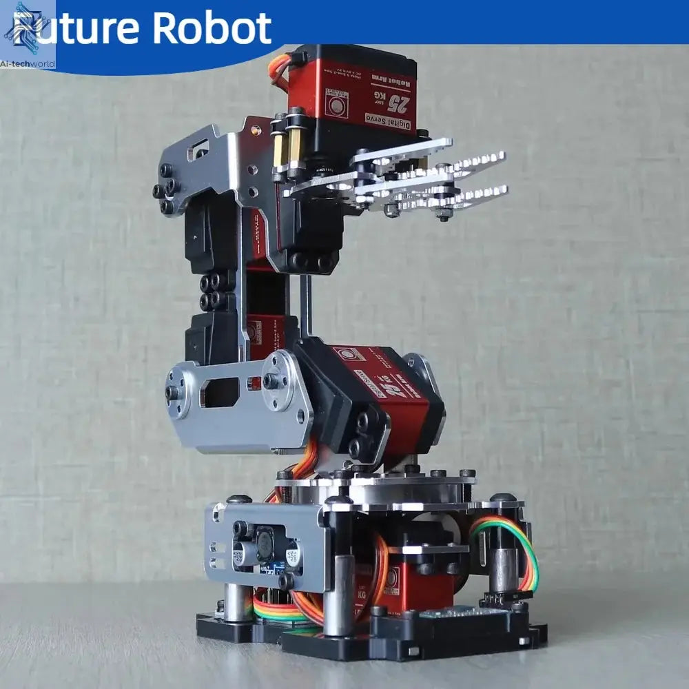 6 Dof Robot Arm Clamp Claw APP RC Control Metal Mechanical Robotics with Digital Servos for Arduino DIY Kit Programmable Robot Ai-TechWorld 